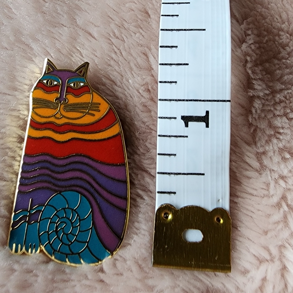 Vintage Laurel Burch "Rainbow Cats' Brooch 1980's - Picture 3 of 3